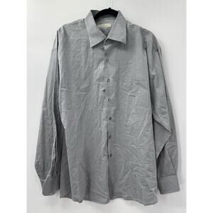 Ermenegildo Zegna Dress Shirt Mens Size 44 Long‎ Sleeve Cotton Gray Button Down